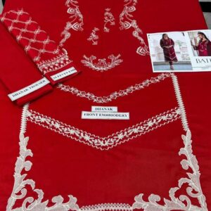 2 Pcs Women’s Unstitched Embroidered Suit