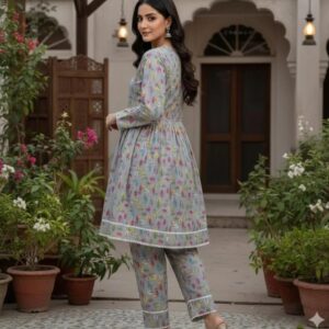 SbyS Presents 2 Pcs Women’s Winter Khaddar Printed Frock And Trouser