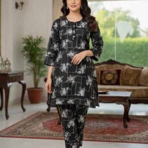 SbyS Presents 2 Pcs Women’s Winter Khaddar Printed Shirt And Trouser