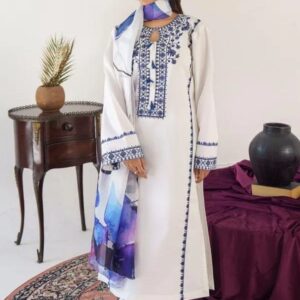 3 Pcs Women’s Unstitched Embroidered Suit