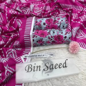 MIX BRAND Premium Khaddar 3 Pcs Unstitched Printed Suit