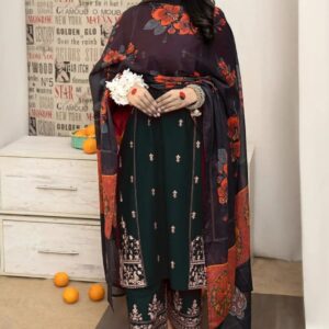 3 Pcs Women’s Unstitched Embroidered Suit
