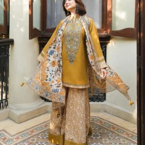 3 Pcs Women’s Unstitched Embroidered Suit