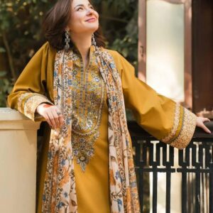 3 Pcs Women’s Unstitched Embroidered Suit