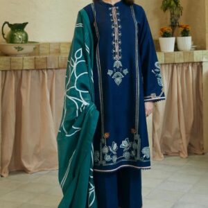 3 Pcs Women’s Unstitched Embroidered Suit