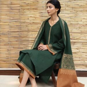 3 Pcs Women’s Unstitched Embroidered Suit