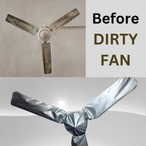 Premium Parachute Ceiling Fan Cover – Set of 2 Pcs – Plain Silver Design