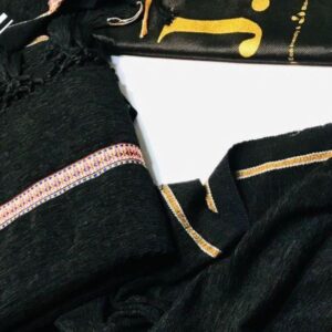 Luxurious Black Velvet Shawl – Plain Design, Perfect for All Occasions