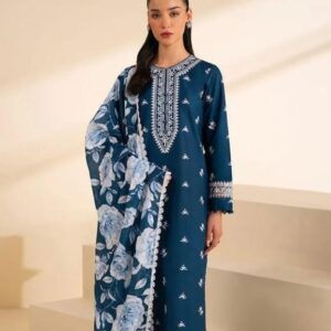 3 Pcs Women’s Unstitched Embroidered Suit