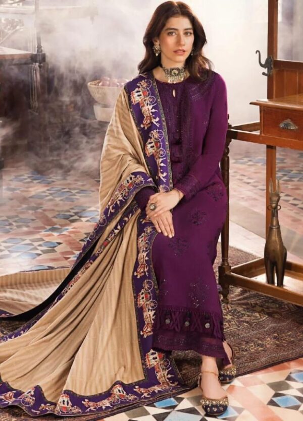 3 Pcs Women's Unstitched Embroidered Suit