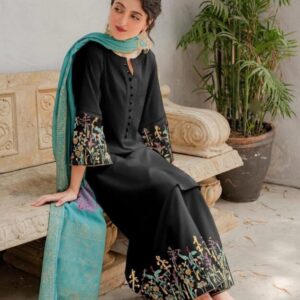 3 Pcs Women’s Unstitched Embroidered Suit