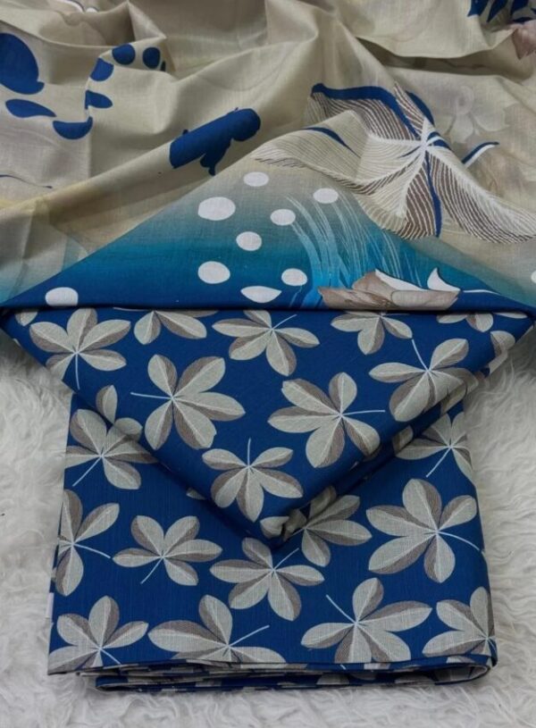 3 Pcs Women's Unstitched Digital Print Suit