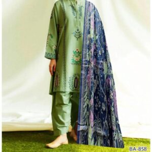 2 Pcs Women’s Unstitched Embroidered Suit