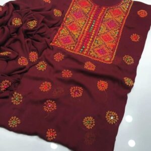 2 Pcs Women’s Unstitched Hand Work Suit