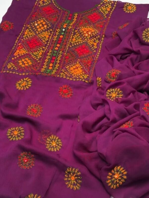 2 Pcs Women's Unstitched Hand Work Suit