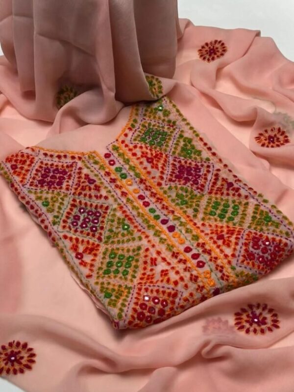 2 Pcs Women's Unstitched Hand Work Suit