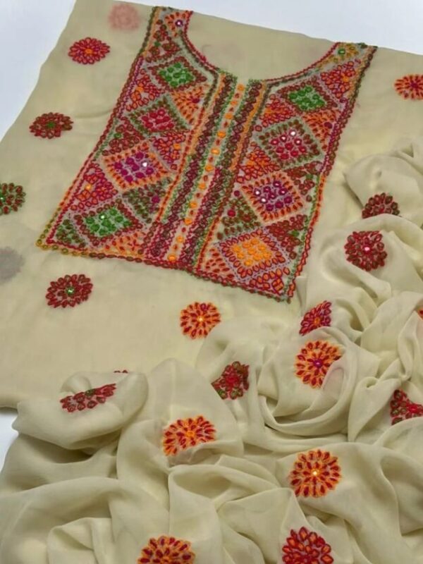 2 Pcs Women's Unstitched Hand Work Suit