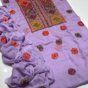 2 Pcs Women’s Unstitched Hand Work Suit