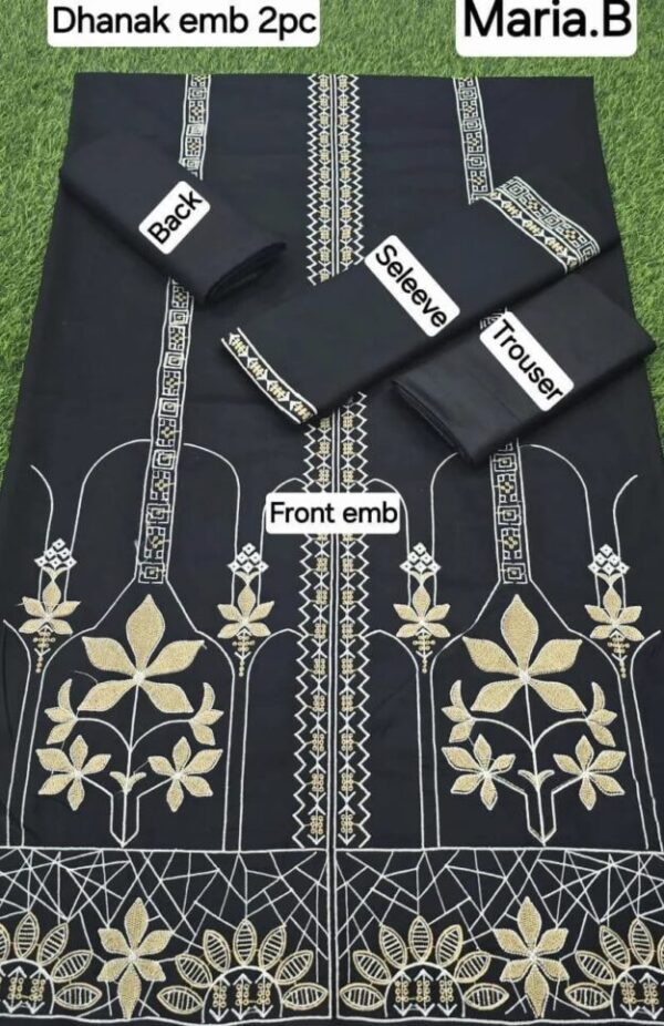 2 Pcs Women's Unstitched Embroidered Suit