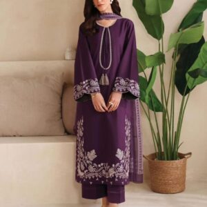 2 Pcs Women’s Unstitched Embroidered Suit