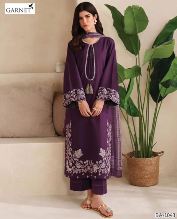 2 Pcs Women's Unstitched Embroidered Suit