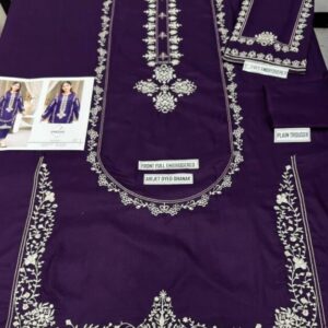 2 Pcs Women’s Unstitched Embroidered Suit
