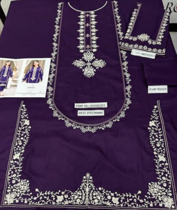 2 Pcs Women's Unstitched Embroidered Suit