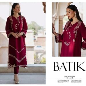 2 Pcs Women’s Unstitched Embroidered Suit