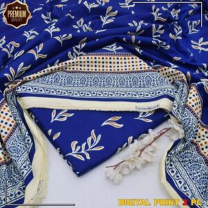 2 Pcs Women’s Unstitched winter Printed Suit
