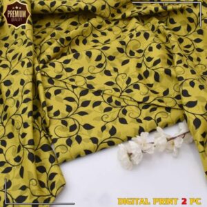 2 Pcs Women’s Unstitched winter Printed Suit