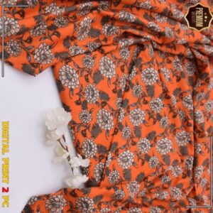 2 Pcs Women’s Unstitched winter Printed Suit