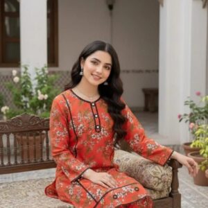 SbyS Presents 2 Pcs Women’s Winter Khaddar Printed Shirt And Trouser