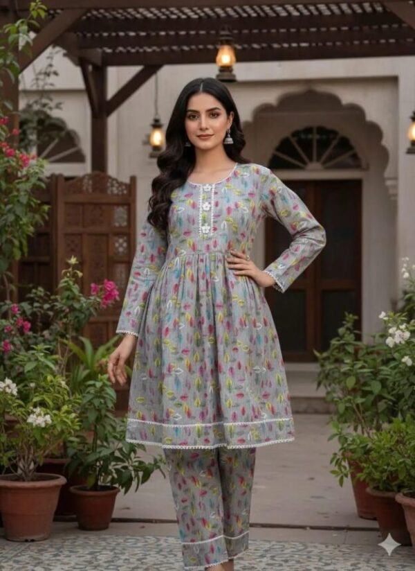 SbyS Presents 2 Pcs Women's Winter Khaddar Printed Frock And Trouser