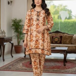 SbyS Presents 2 Pcs Women’s Winter Khaddar Printed Shirt And Trouser