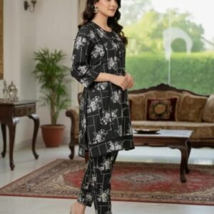 SbyS Presents 2 Pcs Women’s Winter Khaddar Printed Shirt And Trouser