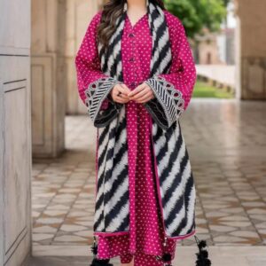 MIX BRAND Premium Khaddar 3 Pcs Unstitched Printed Suit