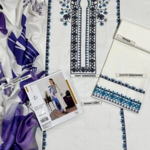3 Pcs Women’s Unstitched Embroidered Suit