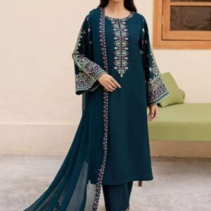 3 Pcs Women’s Unstitched Embroidered Suit