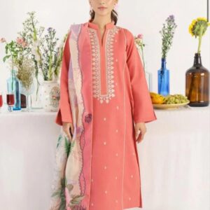 3 Pcs Women’s Unstitched Embroidered Suit