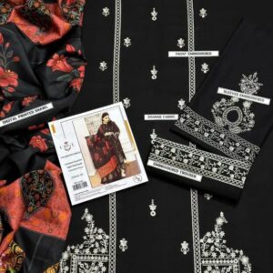 3 Pcs Women’s Unstitched Embroidered Suit