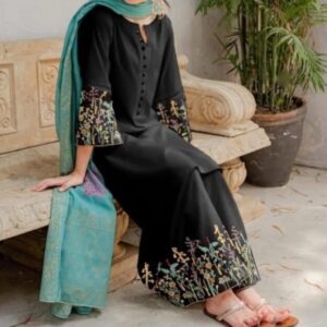 3 Pcs Women’s Unstitched Embroidered Suit
