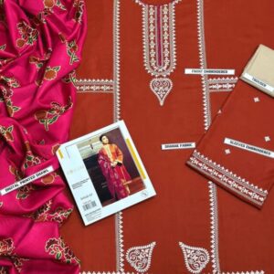3 Pcs Women’s Unstitched Embroidered Suit