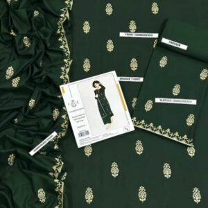 3 Pcs Women’s Unstitched Embroidered Suit