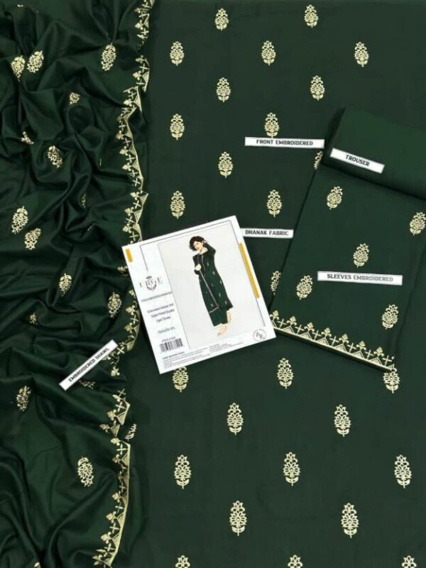 3 Pcs Women's Unstitched Embroidered Suit