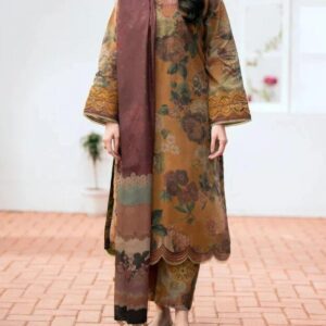 MIX BRAND Premium Khaddar 3 Pcs Unstitched Printed Suit