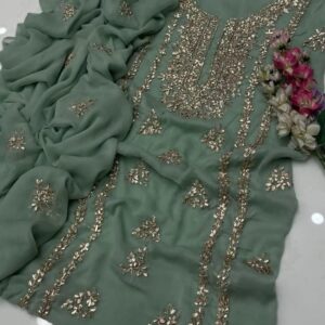 2 Pcs Women’s Unstitched Hand Work Suit