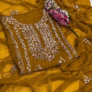 2 Pcs Women’s Unstitched Hand Work Suit