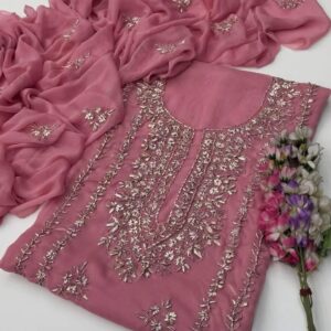 2 Pcs Women’s Unstitched Hand Work Suit