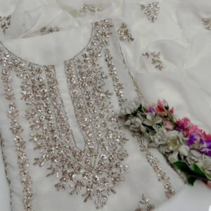2 Pcs Women’s Unstitched Hand Work Suit