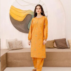 2 Pcs Women’s Unstitched Embroidered Suit